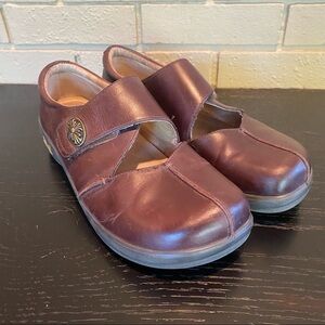 Maryjane Brown Leather  Comfort Shoe Algeria Kai 602 Butterfly Low Wedge